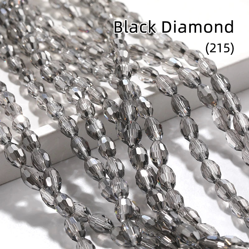 Acmore Crystal Popular  6*8MM Olive-shaped Crystal Beads for Clothing Making Best  DIY Accessories for Door & Curtain Decoration