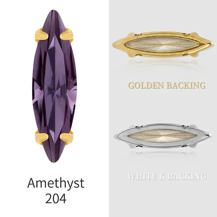 20 Colors Rhinestones Claw Settings Sew on Stones Crystal Rhinestones Gold Navette Claw Stones Navette Claw Stones