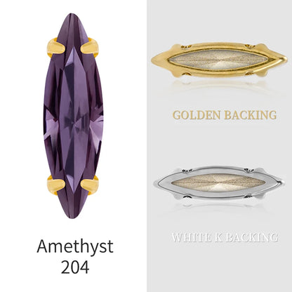 20 Colors Rhinestones Claw Settings Sew on Stones Crystal Rhinestones Gold Navette Claw Stones Navette Claw Stones