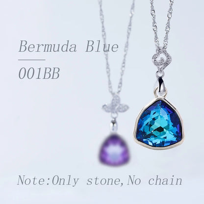 Acmore Crystal Fat Triangle Shape Shiny Color Stone Alloy Back Pendant Necklace Diy for Brooch Earring Brooch Bracelet Hair Accessories