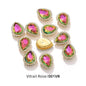 Acmore Crystal New Arrival Double-layers Drop Shape Flat Back Claw Rhinestones Golden Sunflower Sew-on Crystal Glass for Clothing