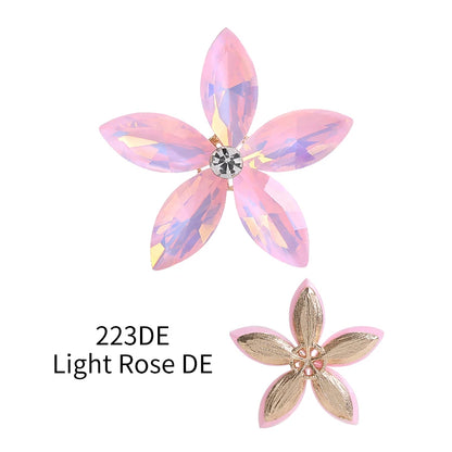 Acmore Crystal High Quality Point Back Navette Alloy Flower Shapes Point Back Rhinestones Loose Glass Stone Design Dress Clothing