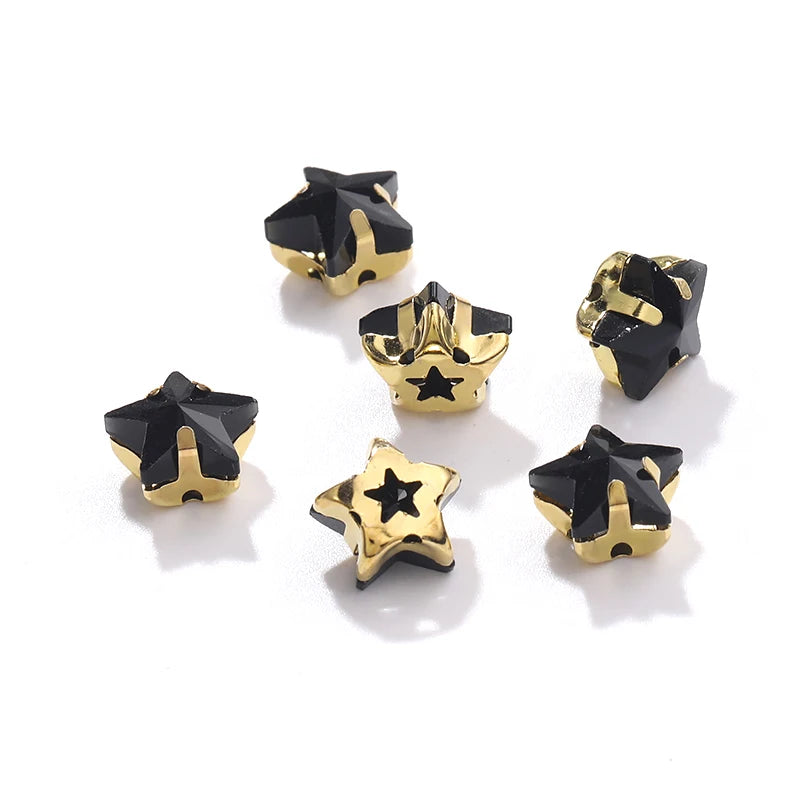 Hot Selling Acmore Crystal 10mm Star Pointback Glass Claw Drill Shiny Rhinestones Charms DIY Accessories for Dress & Clothing