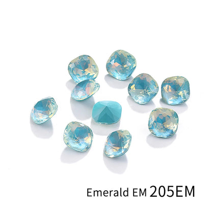 Acmore Crystal High Quality Cushion Shape Protein Mocha Series 8mm/10mm Pointback Crystal Stones Rhinestones for Jewelry Making Garment
