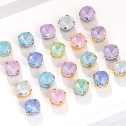 Acmore Crystal Hot Sales Loose Crystal Stone Rivoli Shape With Four Claws Sew on Decoration Jewelry Art Diy Accessories