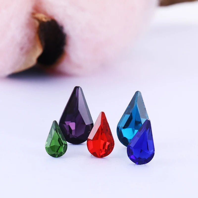 Teardrop Shape Point Back Glass Crystal Fancy Stone Diamond for Garment Loose Beads Factory Direct Glass Crystal Diamond Stone