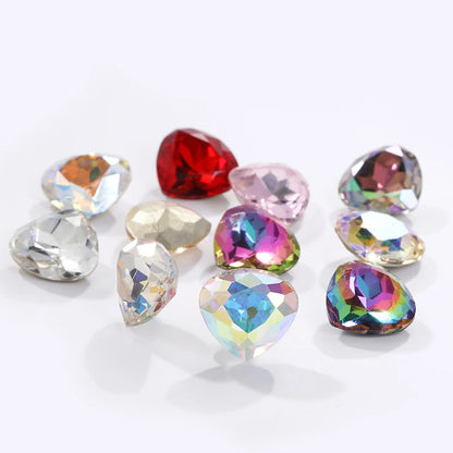 Acmore Crystal Wide Pear Shape 13 Colors 12*13mm Fancy Pointback Loose Crystal Beads Stones Jewelry Making Accessories Rhinestones