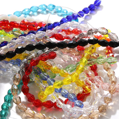 Acmore Crystal  6*8MM Water Drop Loose Stone Glass Crafts Waist Faceted  Crystal Beads Jewelry Finding Accessories for Necklace Earring