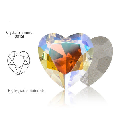 Acmore Crystal High Quality K9 Glass 8-27mm Heart Shape Point Back DIY Decoration Accessories Press on Nail Art Supplies Rhinestones
