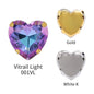 Acmore Crystal Rhinestones Flat Back Glass Crystal Heart Shape AB Diamond Sew on Rhinestone With Claw
