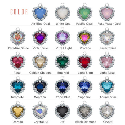 Xichuan Fat Triangle Shaped Crystal Stone K9 Glass Sew on Cup Chain Setting Shiny Colors Rhinestone Crafts Pendant Necklace