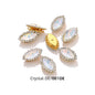 Acmore Crystal New Arrival Double-layers Navette Shape Flat Back Claw Rhinestones Golden Sunflower Sew-on Crystal Glass for Clothing