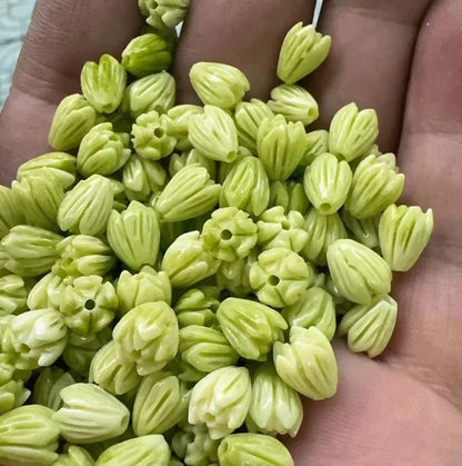 Acmore Crystal 9*6mm Hawaii Resin Jasmine Flower Beads for Jewelry Making Lavender Lilac Pikake Flower Acrylic Charms