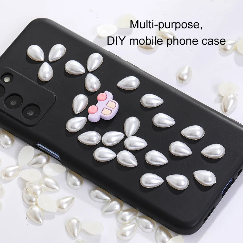 Acmore Crystal Drop Shaped Wholesale in Bulk Loose Pearling Flatback Semicircle Pearls Beads for Nail Art DIY Decor Garment Bags Shoes