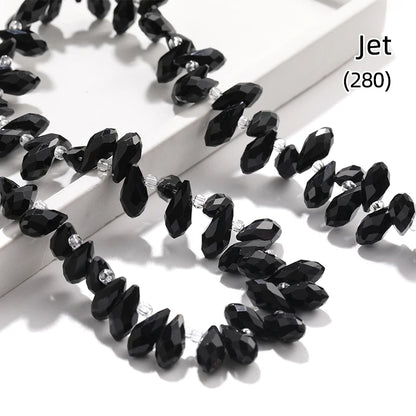 Acmore Crystal   6*12MM Water Drop Faceted Crystal Glass Beads Accessories for Bracelet Making 12 Colors  Loose Stone Glass Crafts