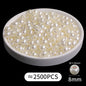 Acmore Crystal Wholesale Pearl Jewelry Beads White Abs Plastic Decoration Pearl Round Loose Pearls in Bulk With Holes