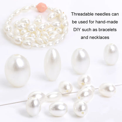 Acmore Crystal Oval Drop Shaped ABS Pearling Loose Pearls Beads DIY for Necklace Earring Bracelet Hair Clips Accessories Garment