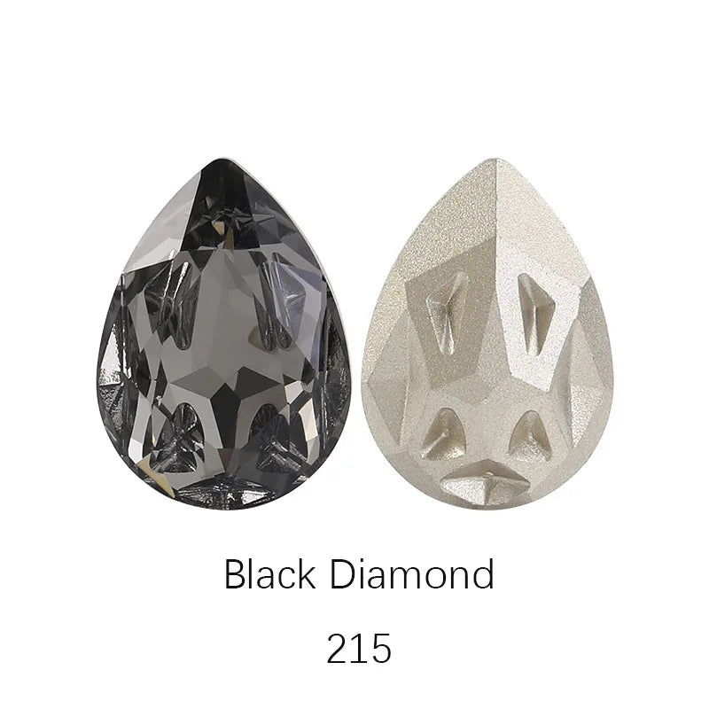 Acmore Crystal New Design Star Meteorite K9 Glss Drop Shape Pointback Crystal Beads Fancy Rhinestones for Bracelete Making Shoes Accessories