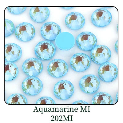 Acmore Crystal 16 Cuts MI Flat Back Non Hot Fix Glass Nail Rhinestones for Jewelry Making Nail Art Decoration