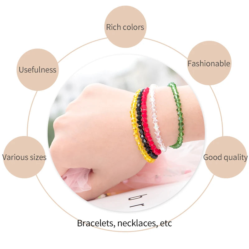 Acmore Crystal 4mm 21 Colors Bicone Shaped Crystal Stone Wholesale Loose Necklace Bracelet Earring Through Hole Glass Rhinestone Beads