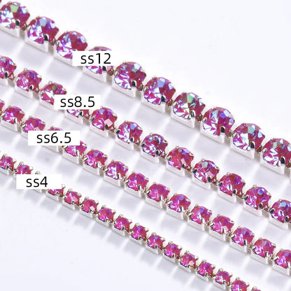 Acmore Crystal Hot Sale SS4-SS12 MI Series Color Shiny Round Stone Glass Silver Claw Rhinestones Chain Art Supplies DIY Accessories