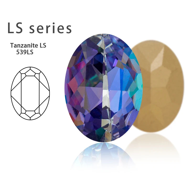 Acmore Crystal K9 Fancy Stone Rhinestones  MI MK LS Series Oval Point Back Shapes Glass Crystal Stone Women Clothes Shoes Bags