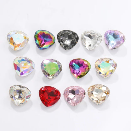 Acmore Crystal Wide Pear Shape 13 Colors 12*13mm Fancy Pointback Loose Crystal Beads Stones Jewelry Making Accessories Rhinestones