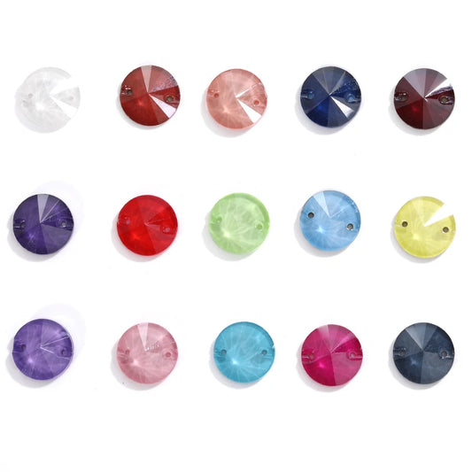 Acmore Crystal 3200 Rivoli Mocha Colors Diamond Flat Back Sew on Crystal Stones K9 Glass Rhinestones for Garment Shoes Bags Clothing