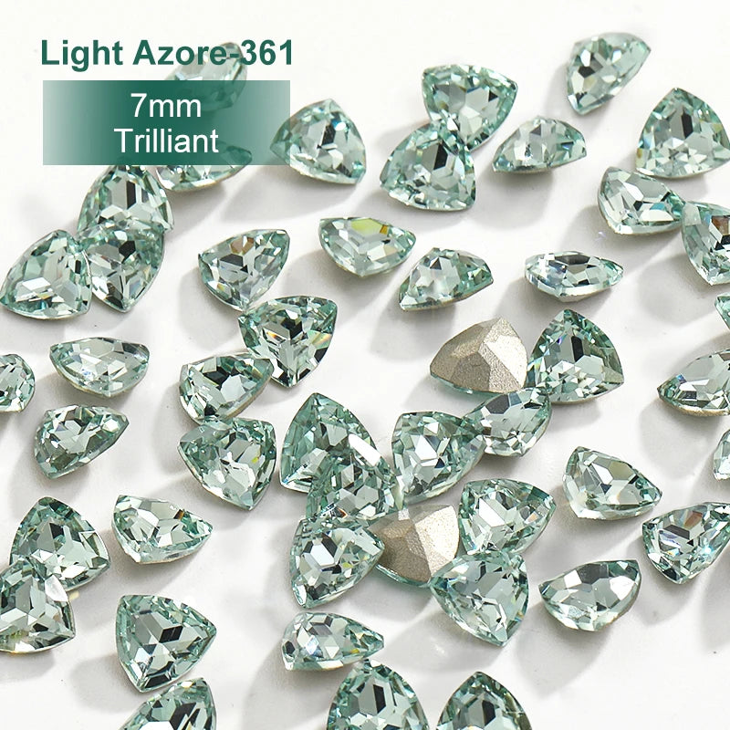 Acmore Crystal New Color Popular Light Azore K9 Glass Crystal Rhinestone Loose Jewelry Stone Glue on for DIY Nail Art Decoration
