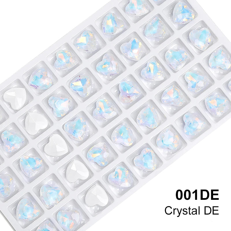 Acmore Crystal New Design Point Back Heart Shape Rhinestones Glass Crystal Stones Opal Mocha Fashion Nail Art Decoration