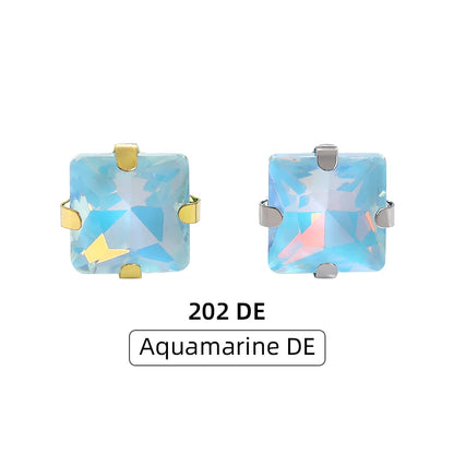 Acmore Crystal New Design Princess Square Four Claws Rhinestones Flatback Sew on Fancy Stones Jewelry and Clothing