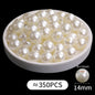 Acmore Crystal Wholesale Pearl Jewelry Beads White Abs Plastic Decoration Pearl Round Loose Pearls in Bulk With Holes