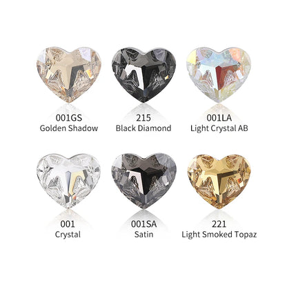 Acmore Crystal New Design Heart Shape K9 Glass Beads Point Back Fancy Loose Rhinestone for Clothing Accessories Wedding Dress