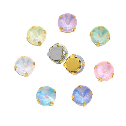 Acmore Crystal Hot Sales Loose Crystal Stone Rivoli Shape With Four Claws Sew on Decoration Jewelry Art Diy Accessories