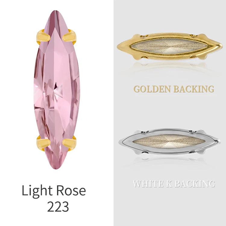 20 Colors Rhinestones Claw Settings Sew on Stones Crystal Rhinestones Gold Navette Claw Stones Navette Claw Stones