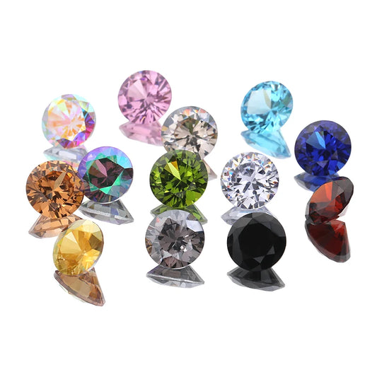 Acmore Crystal High Quality Colorful Round Zircon Transparent Pointeback Glass Rhinestone for Jewelry Making & Nail Art