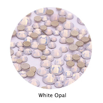Acmore Crystal Gold Flat Back Round 40 Colors SS3-SS20 Mixed 3d Crystal ab Press on Nail Art Supplies Rhinestone Accessories