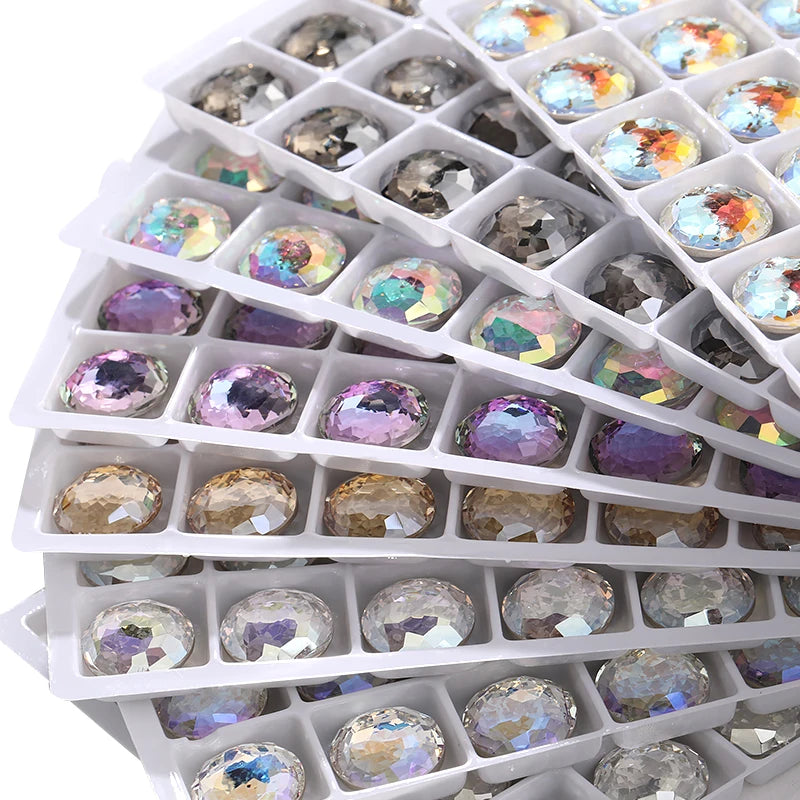 Acmore Crystal High Quality K9  Crystal Glass 12mm Mandala Round Pointback  Rhinestones  for Decoration DIY Accessories
