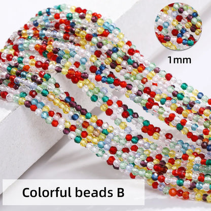 Acmore Crystal 1mm 20 Colors Loose Crystal Stones Jewelry Making Crafts Waist Necklace Earring Flat Beads DIY Deco Accessories