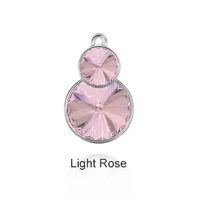 Acmore Crystal Double Rivoli Shaped Fancy Shiny 16 Colors Crystal Stones K9 Glass Alloy Back Pendant Necklace for DIY Earring Charms