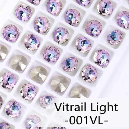 Acmore Crystal High Quality Gemstone Flower K9 Pointback Rhinestone Loose Stones Jewelry Glue on for DIY Decoration Clothing Desgin