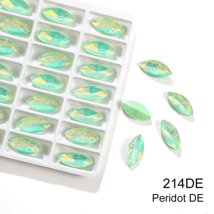Xihcuan Wholesale Navette Shape Point Back Class Opal Mocha DE Rhinestones Glue on Clothes Fashion DIY Nail Art