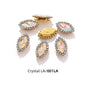 Acmore Crystal New Arrival Double-layers Navette Shape Flat Back Claw Rhinestones Golden Sunflower Sew-on Crystal Glass for Clothing