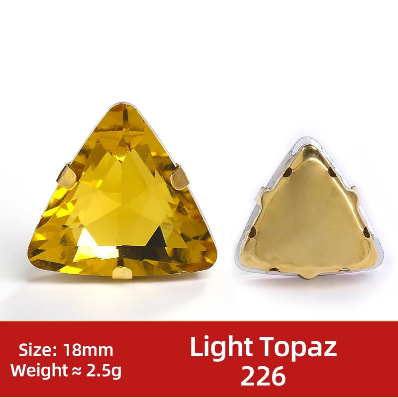 Acmore Crystal  New Fashion Apparel Wedding Shoes Diy Accessories Hand - Sew-on Diamond Triangle Glass Claw Rhinestones Jewelry