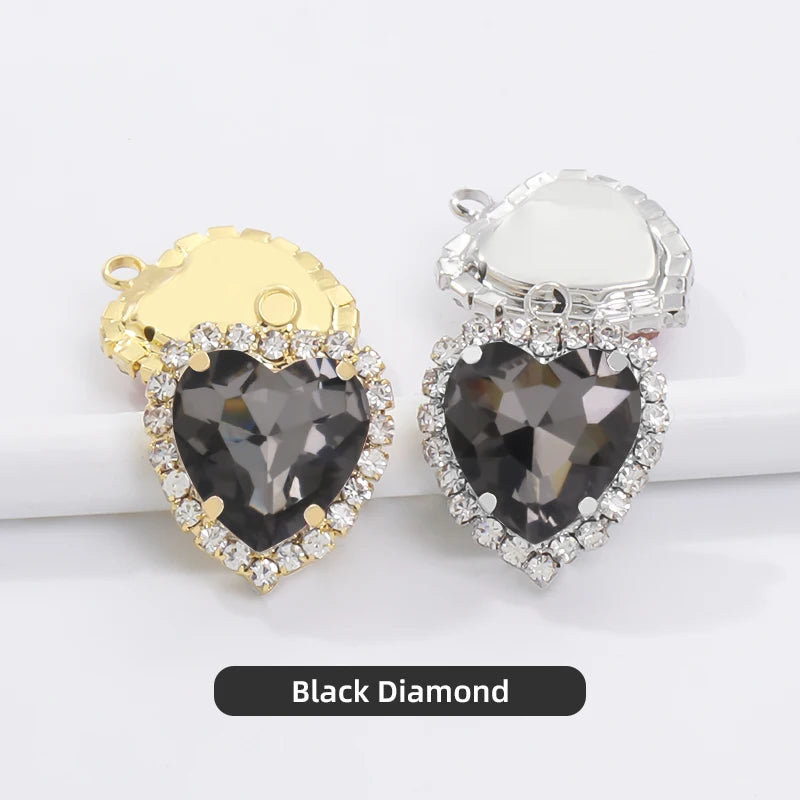 Heart Single Hanging Crystal Buckle Edge Hand - Sewn Diamond Hair Accessories Headdress Clothing Claw Rhinestone Accessories