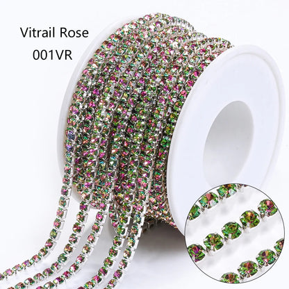 Acmore Crystal Hot Sale SS4-SS12 MI Series Color Shiny Round Stone Glass Silver Claw Rhinestones Chain Art Supplies DIY Accessories