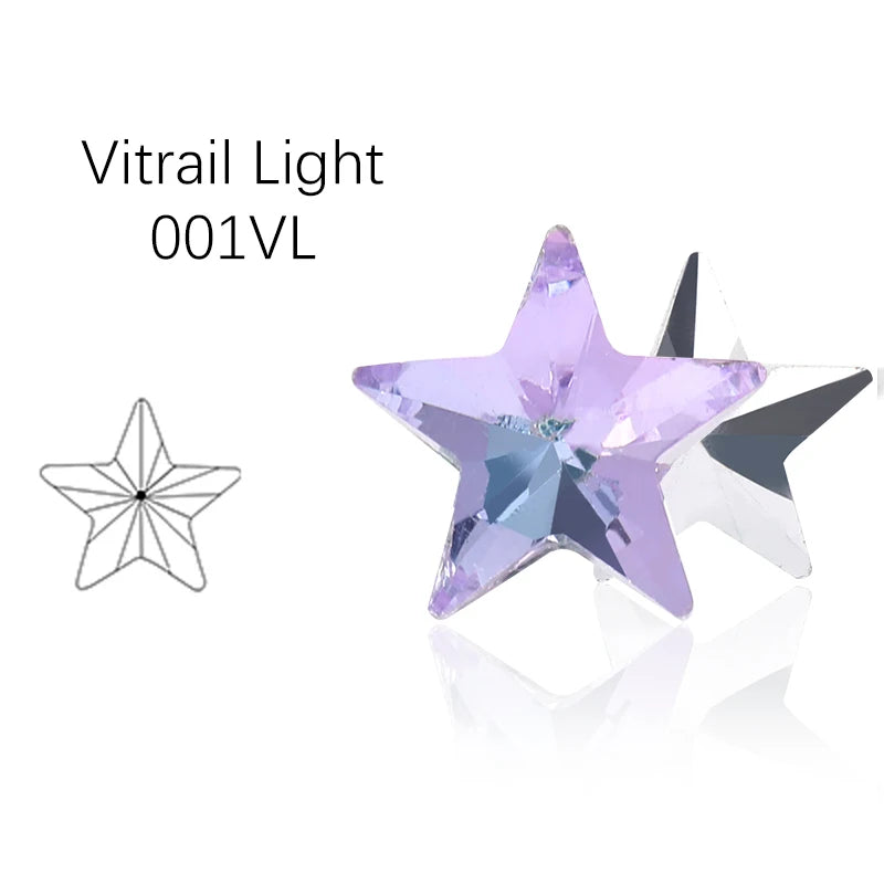 Acmore Crystal Wholesale Star Shape Pointback Crystal Stones K9 Glass Rhinestones for Clothing Nails Decoration