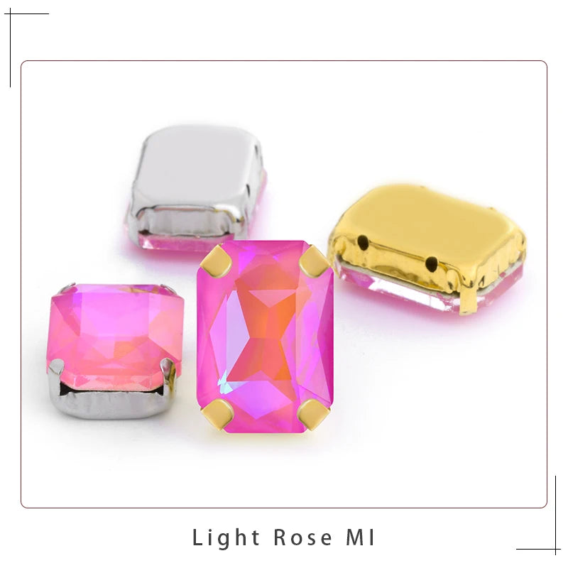 Rectangular Octagon Mk Fluorescent Claw Rhinestone Arts Crafts Glass Crystal Stone Claw Rhinestone