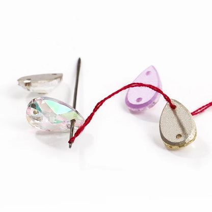 Acmore Crystal Drop Shape New  Color Series Crystal Flatback Sew on Rhinestone for Garment Shoes Bag Decoration