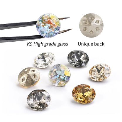 Acmore Crystal Round Star Meteorite Series 12 /18mm K9 Glass Pointback Crystal Stones Rhinestones for Jewelry Making Garment